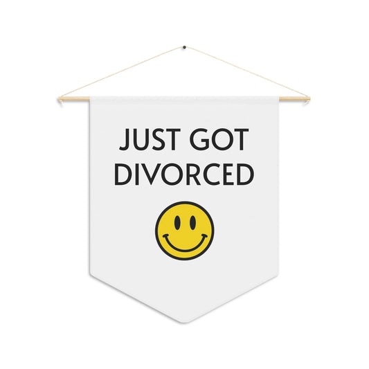 Just got divorced banner